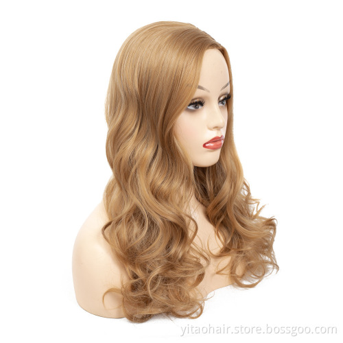 Wholesale explosive head wig synthetic braiding honey blonde long wave hair wig deputy synthes tfnadvanced rose net headgear wig